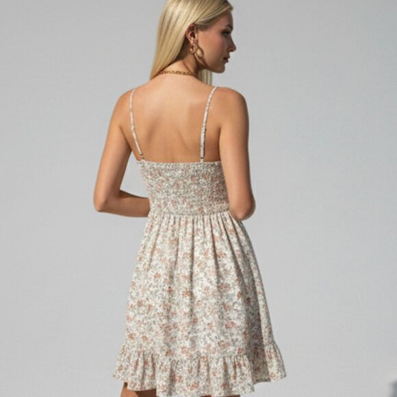 Boho Floral Print Frilled Hem Cami Dress* - Picture 4 of 8